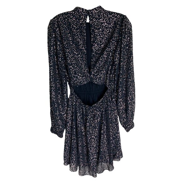 Lé Rumi Black Cocktail Mini Dress Rose Gold METALLIC Open Back Women's Size SM - Picture 6 of 8